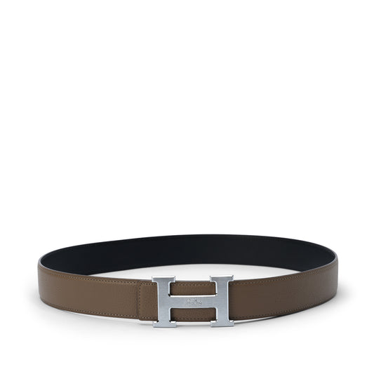 Taupe H buckle belt