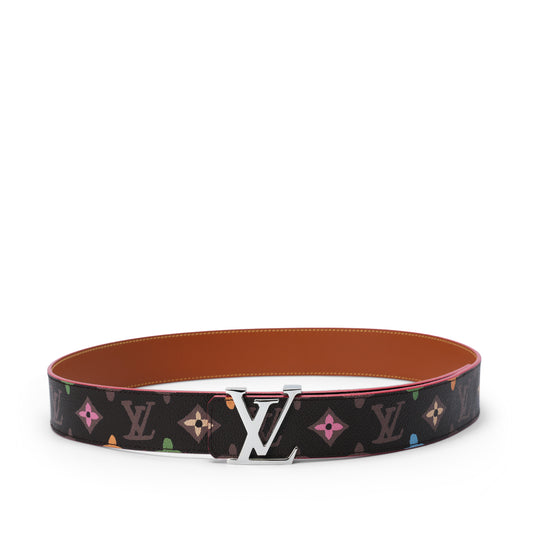 Multicolor silver buckle belt