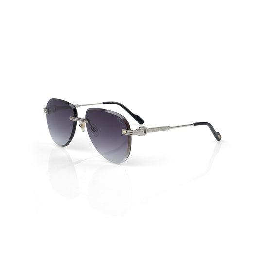 Imported Rimless Aviator Silver Finish with Grey Gradient Lenses Sunglasses
