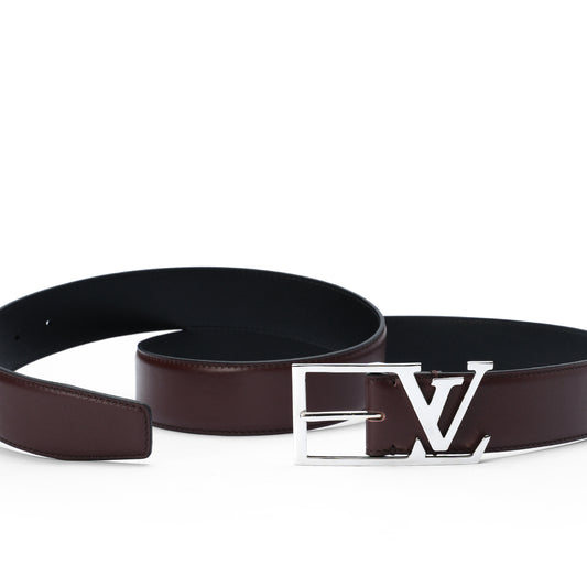 Brown skyline silver buckle belt