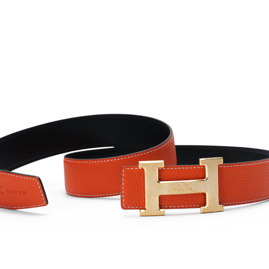 Rust H buckle belt