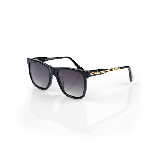 Imported Luxury Polished Black Frame with Grey Gradient Lenses Sunglasses