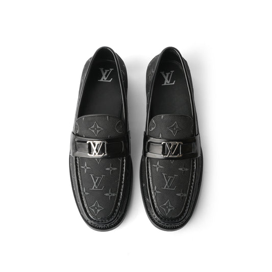 Embroidered Logo Black Major Loafer