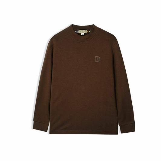 Imported Brown Mock Neck Sweatshirt For Men