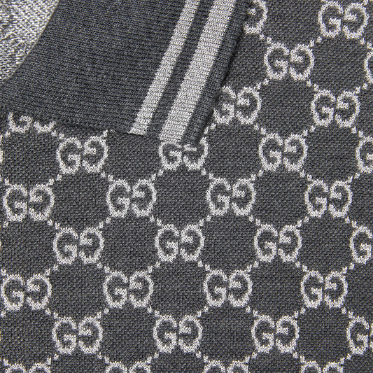 Imported Grey Small “G” Pattern Polo