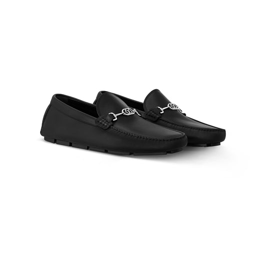 Silver buckle driver moccasin