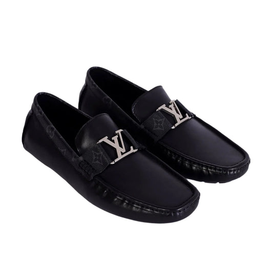 Branded collar driver loafer