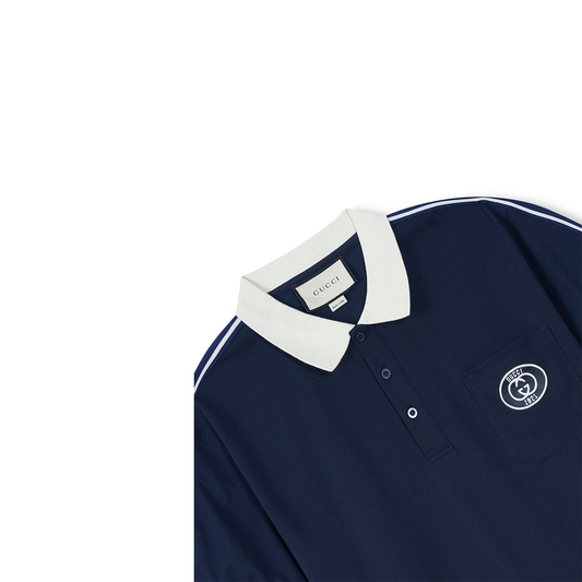 Imported Blue Double “G” Logo Polo Shirt