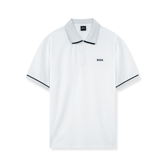 Imported Black Stripe White Polo Shirt
