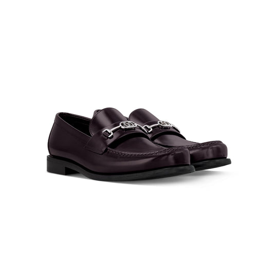 Silver buckle burgundy major loafer