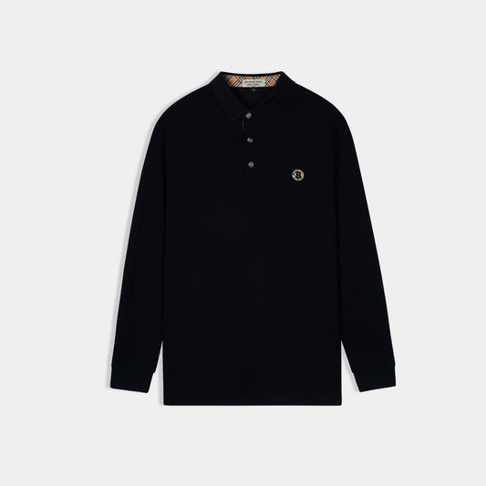 Imported Black Rugby Polo For Men