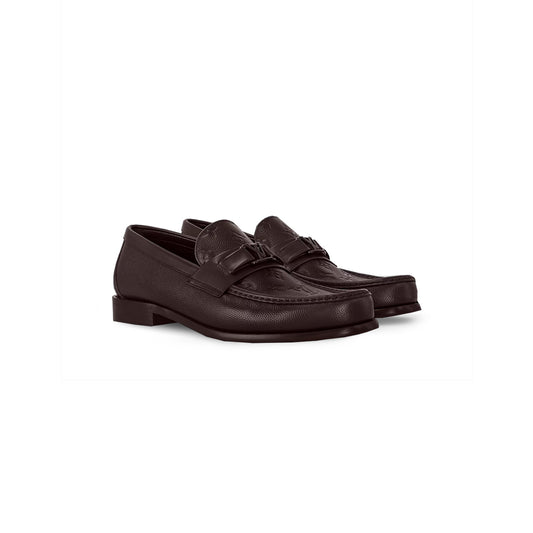 Logo Embossed Mocha Major Loafers
