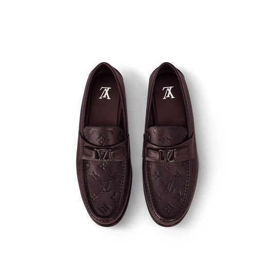Logo Embossed Mocha Major Loafers