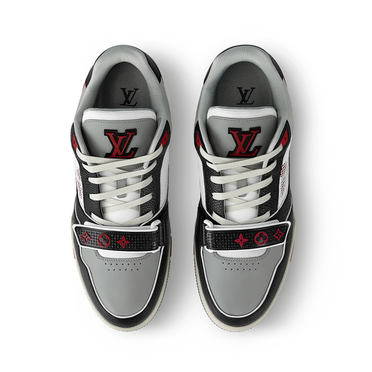 Red black trainer sneakers