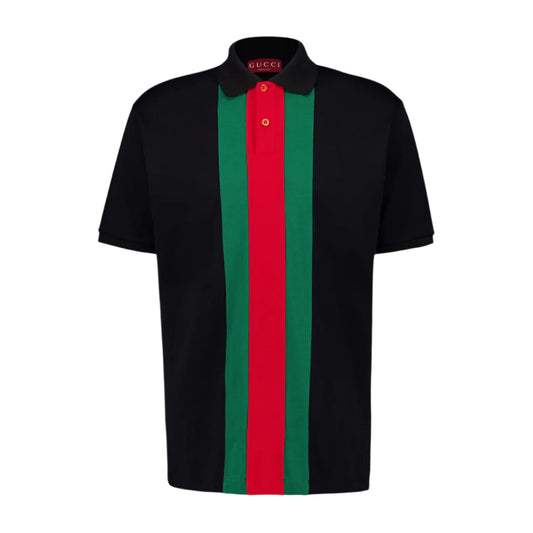 Imported Black Red Green Stripe Polo