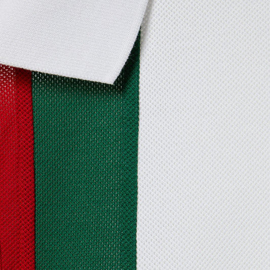 Imported White Red Green Stripe Polo