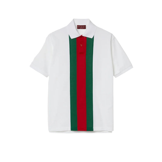 Imported White Red Green Stripe Polo