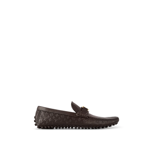 Brown embossed driver loafer
