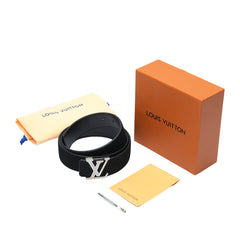 Black small check silver buckle belt