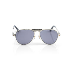 Imported Silver Metal Frame with Blue-Grey Lens Glasses