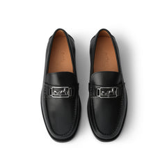Carriage Buckle Black Major Loafers