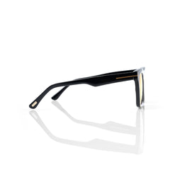 Imported Luxury Polished Black Frames with Bold Yellow Lenses Square Sunglasses