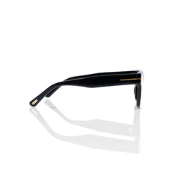 Imported Black Square Retro Acetate Frames Sunglasses with Yellow Lenses