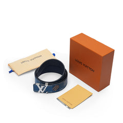 Blue fabric check belt