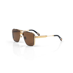 Imported The Diplomat Luxury Sunglasses  Gold-Plated Titanium with Brown Lenses
