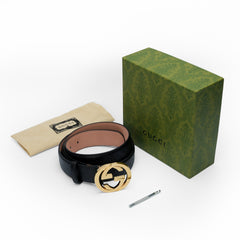 Black interlocking G buckle belt