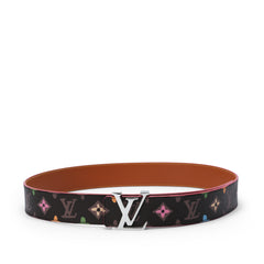 Multicolor silver buckle belt