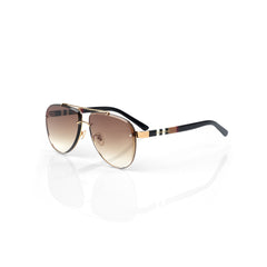 Imported Gold & Black Frames with Brown Gradient Lenses Aviator Sunglasses