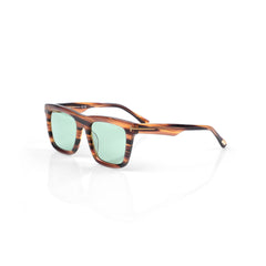 Imported Luxury Striated Havana Frames Sunglasses with Mint Ice Lenses