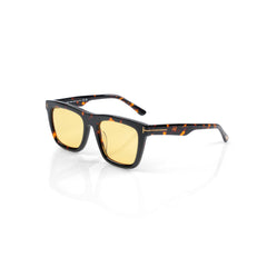 Dark Havana Rectangle Sunglasses – Amber Fade