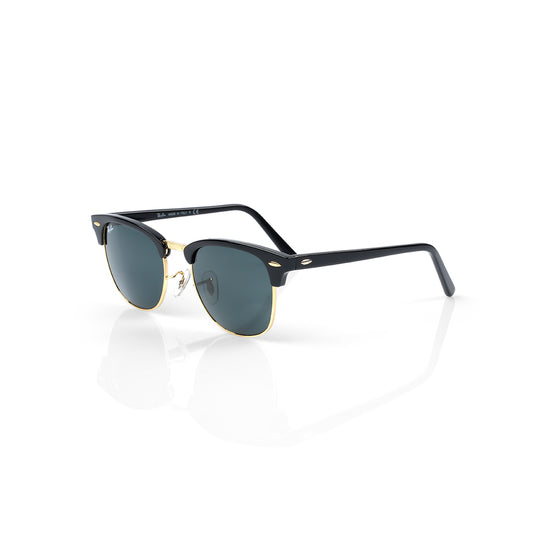 Imported Clubmaster Classic Sunglasses  Black & Gold Frames with Green G-15 Lenses