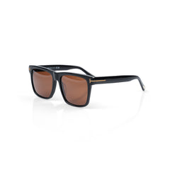 Imported Polished Black Frames with Cognac Brown Lenses Sunglasses