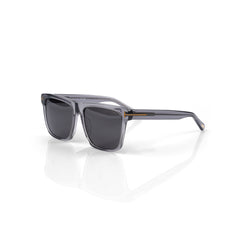 Imported Fausto Square-Frame Sunglasses in Shiny Transparent Grey