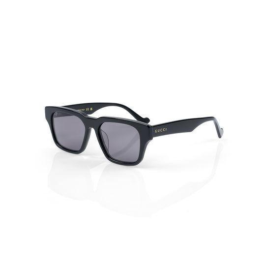 Imported Black Square-Frame Sunglasses with Grey Lenses