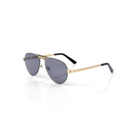 Imported Two-Tone Gold & Smooth Grey Sunglasses