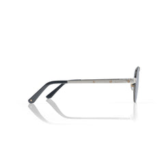 Imported Silver Metal Frame with Blue-Grey Lens Glasses