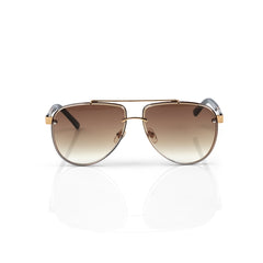 Imported Gold & Black Frames with Brown Gradient Lenses Aviator Sunglasses