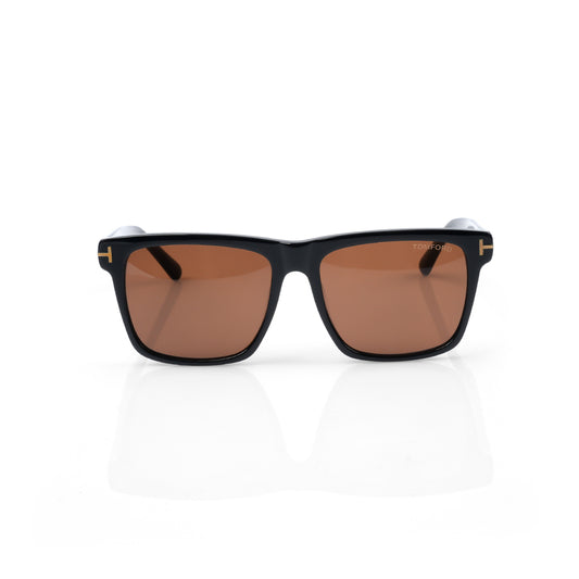 Imported Polished Black Frames with Cognac Brown Lenses Sunglasses