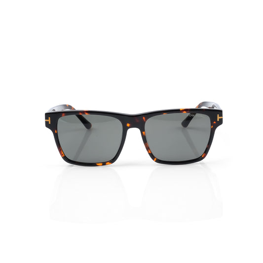 Imported Luxury Square Tortoise Shell Sunglasses with Dark Smoke Lenses