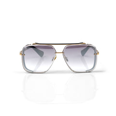 Imported Luxury  Black & Gold Architectural Sunglasses with Gradient Lenses