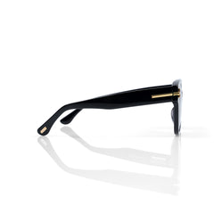 Imported Luxury Polished Black Frame with Smoke Grey Sunglasses