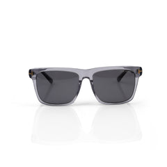 Imported Fausto Square-Frame Sunglasses in Shiny Transparent Grey