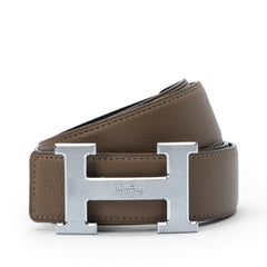 Taupe H buckle belt