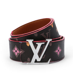Multicolor silver buckle belt