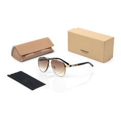 Imported Gold & Black Frames with Brown Gradient Lenses Aviator Sunglasses