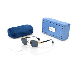 Imported  Hexagonal Metal Sunglasses Gold Frames with Grey Lenses